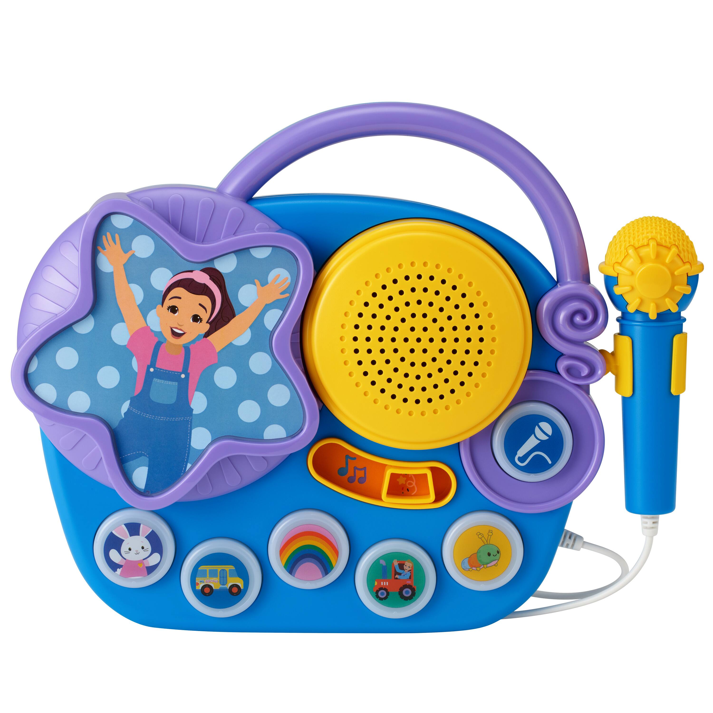eKids - Ms Rachel Karaoke Boombox with Microphone for Kids - Multicolor