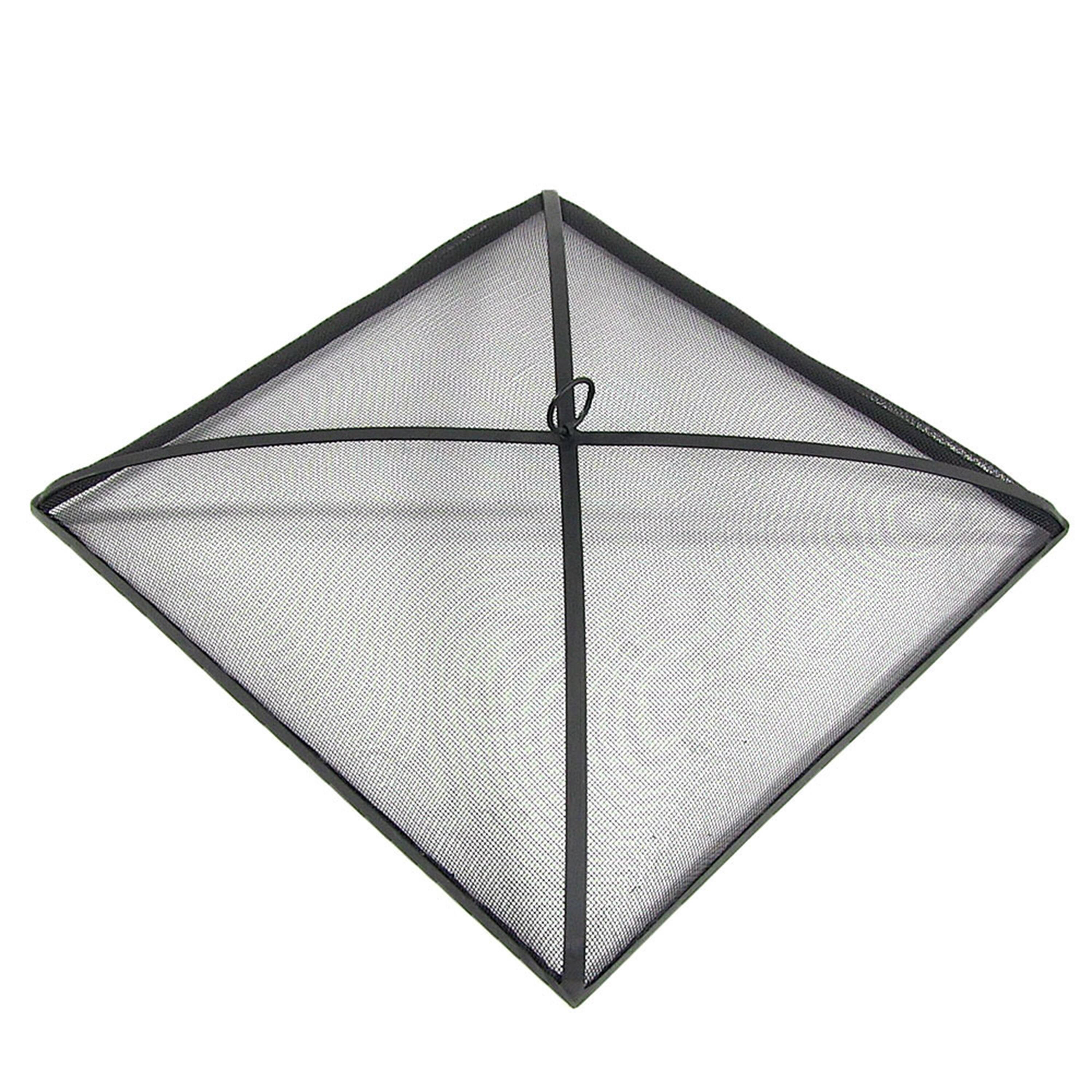Alt View 9. Sunnydaze - 31 in Square Steel Mesh Fire Pit Spark Screen - Black.