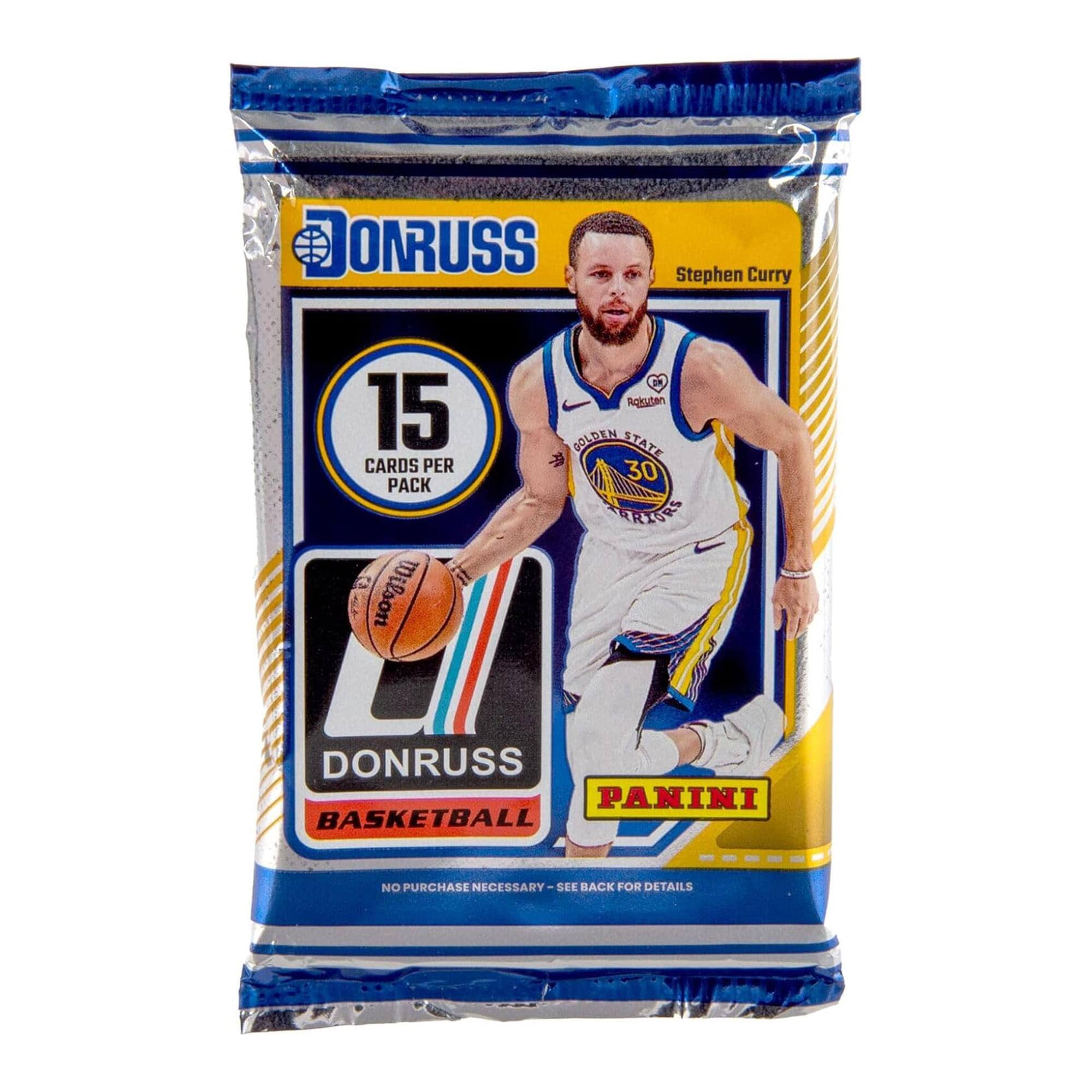 DONRUSS  
Stephen Curry  
15 CARDS PER PACK  
GOLDEN STATE  
30  
PANINI  
DONRUSS BASKETBALL  
NO PURCHASE NECESSARY - SEE BACK FOR DETAILS