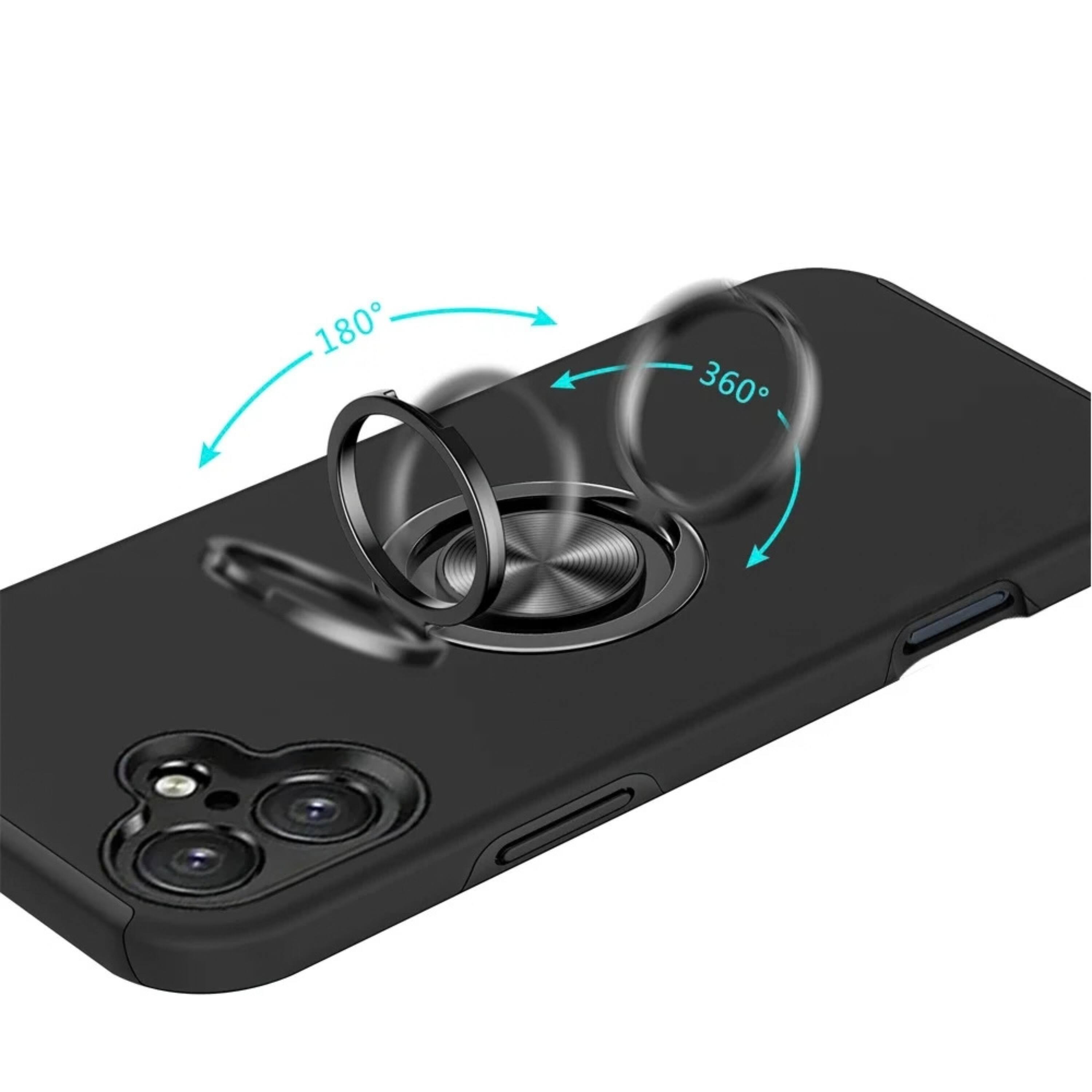 Kitcheniva Dual Layer Shockproof Ring Stand Phone Case With Tempered ...