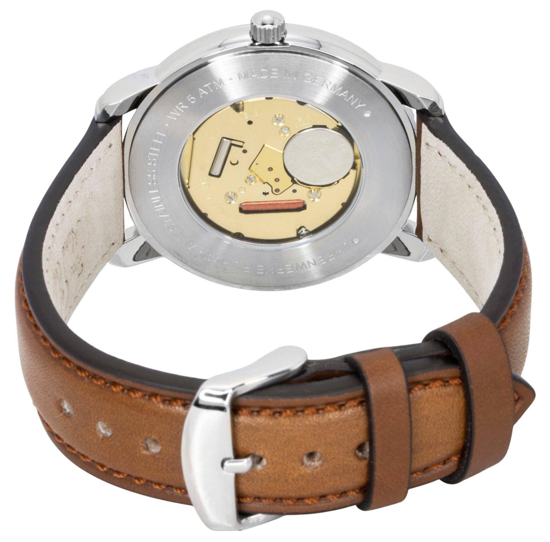 MADE IN GERMANY  
WR 5 ATM  
STAINLESS STEEL  
21 JEWELS  
SAITO  
24 DE SHEEMNESAN