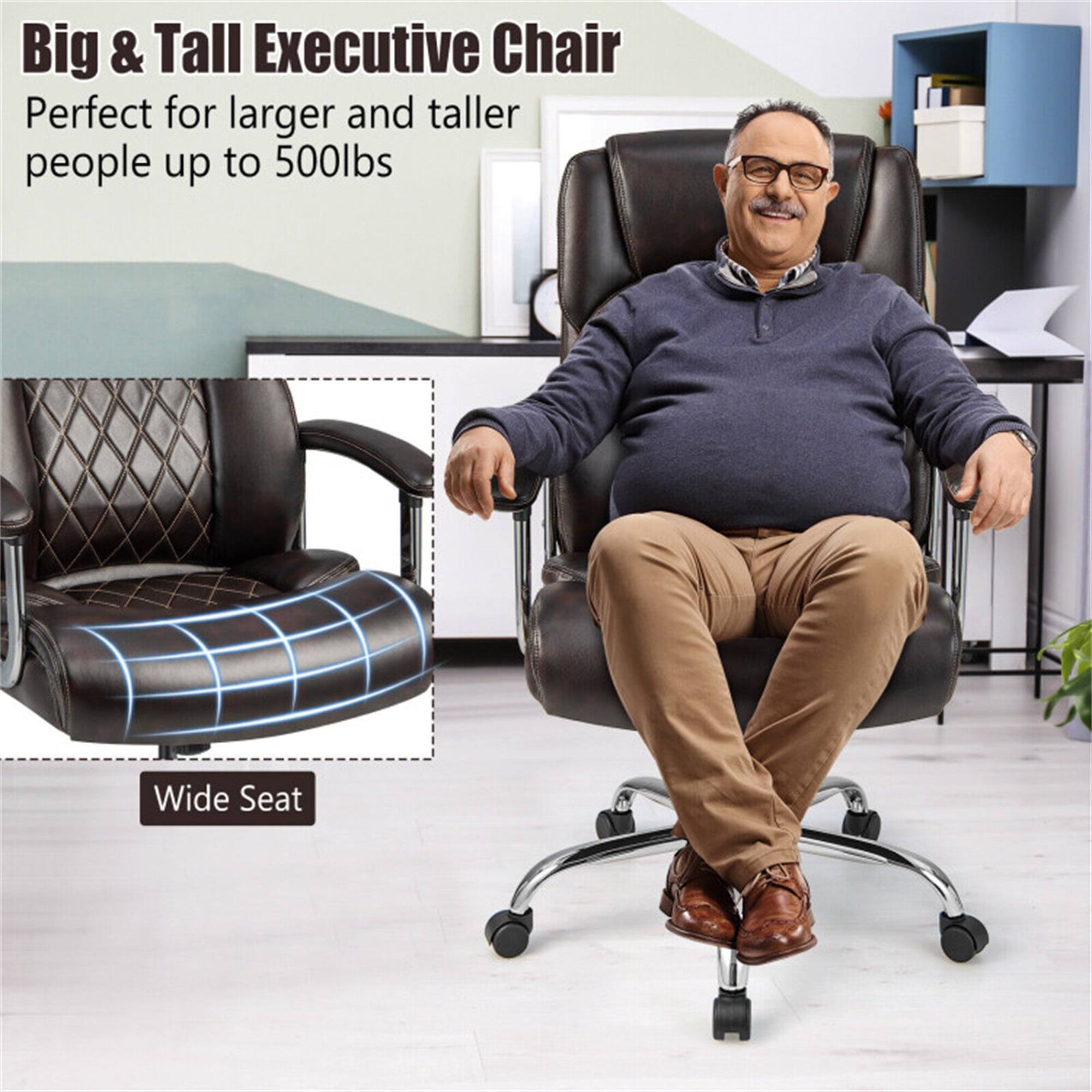 Big & Tall Executive Chair  
Perfect for larger and taller people up to 500lbs  
Wide Seat