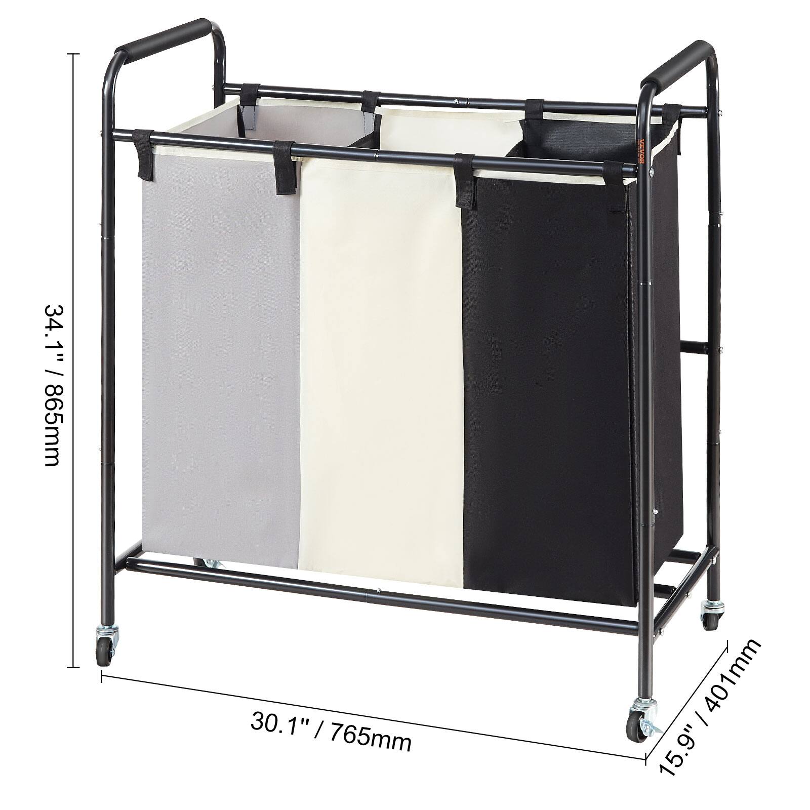 34.1" / 865mm  
30.1" / 765mm  
15.9" / 401mm