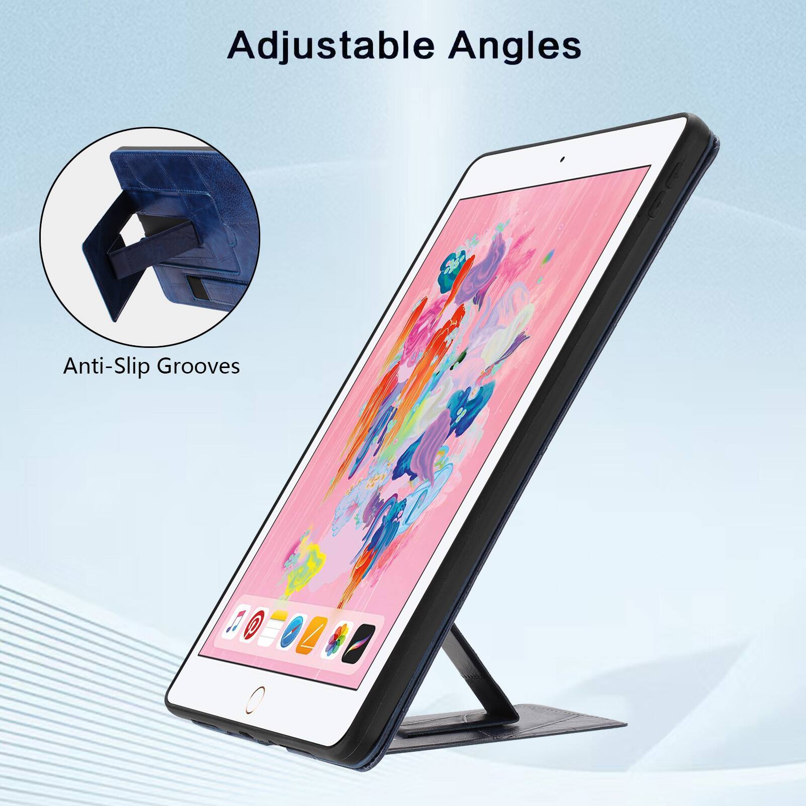 Adjustable Angles  
Anti-Slip Grooves