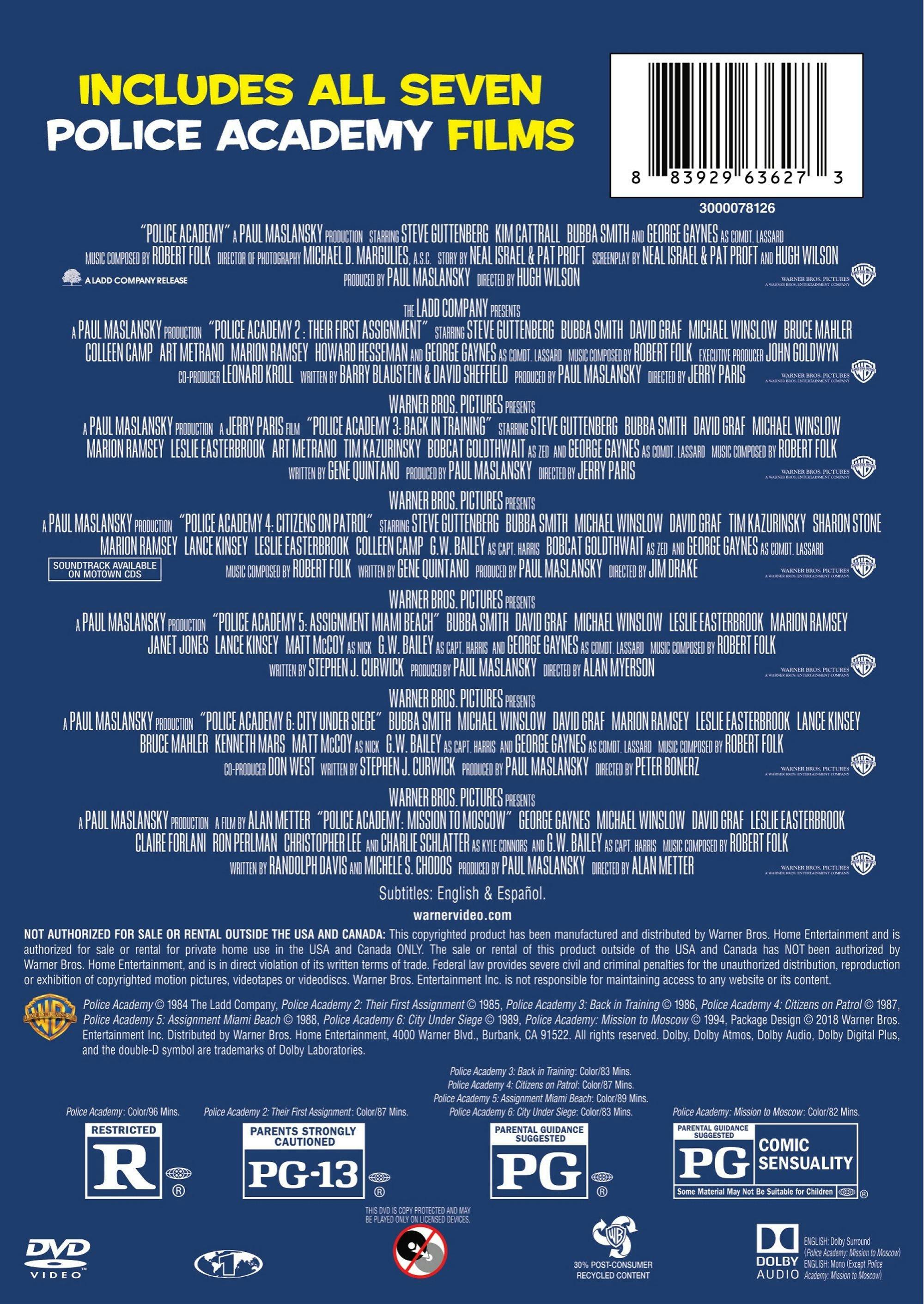 Back. Police Academy: The Complete Collection (Box Set) [DVD].