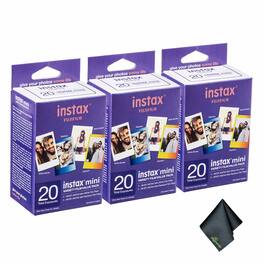 Fujifilm - 3xFUJIFILM INSTAX MINI Instant Film Variety Value Pack (20 Exposures), Microfiber Cleaning Cloth, Bundle