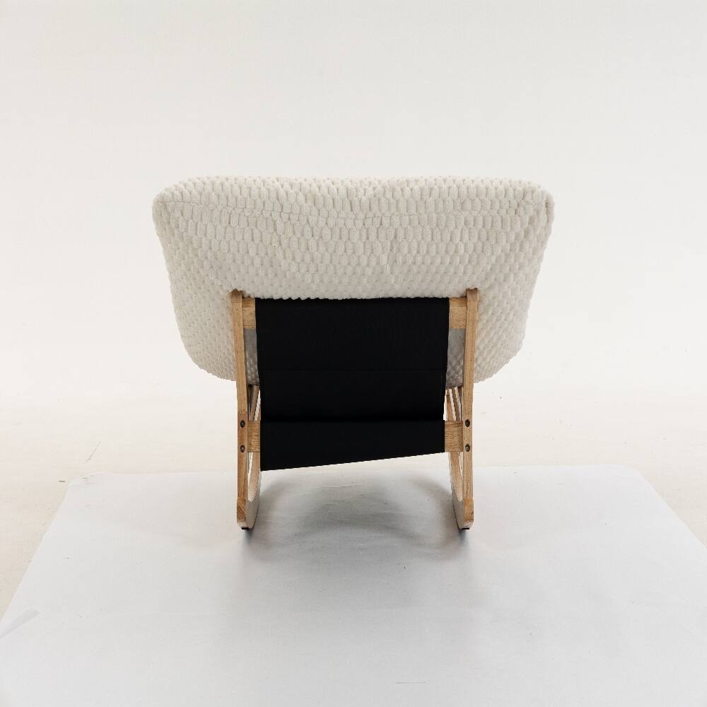 Alt View 8. Loheer - Loheer Bean Bag Rocking Chair for Adults Corduroy Lazy Sofa - White.