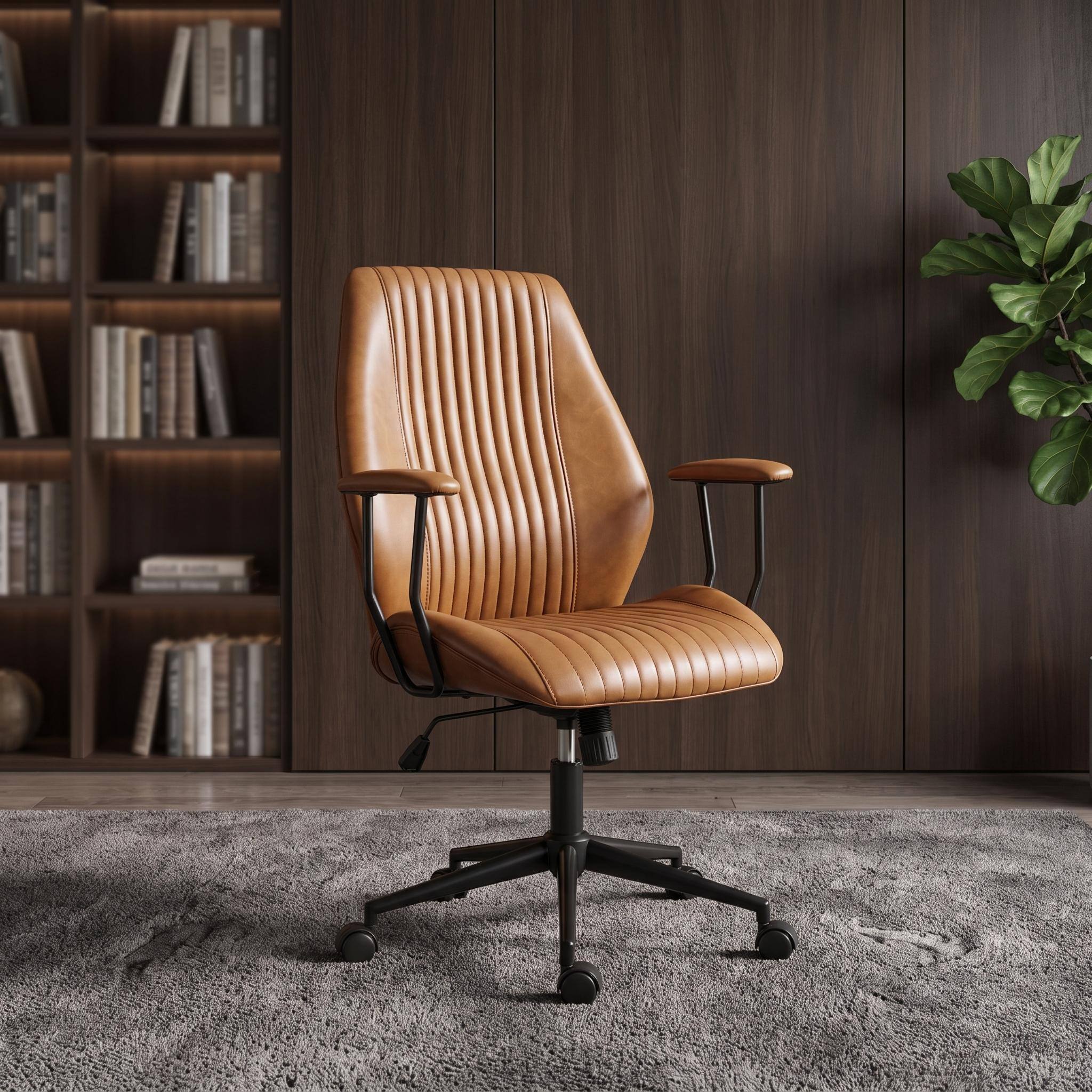 Alt View 6. Forest'nSky - Brown Office Chair Comfort-Focused Desk Chair with Height-Adjustable - Brown.