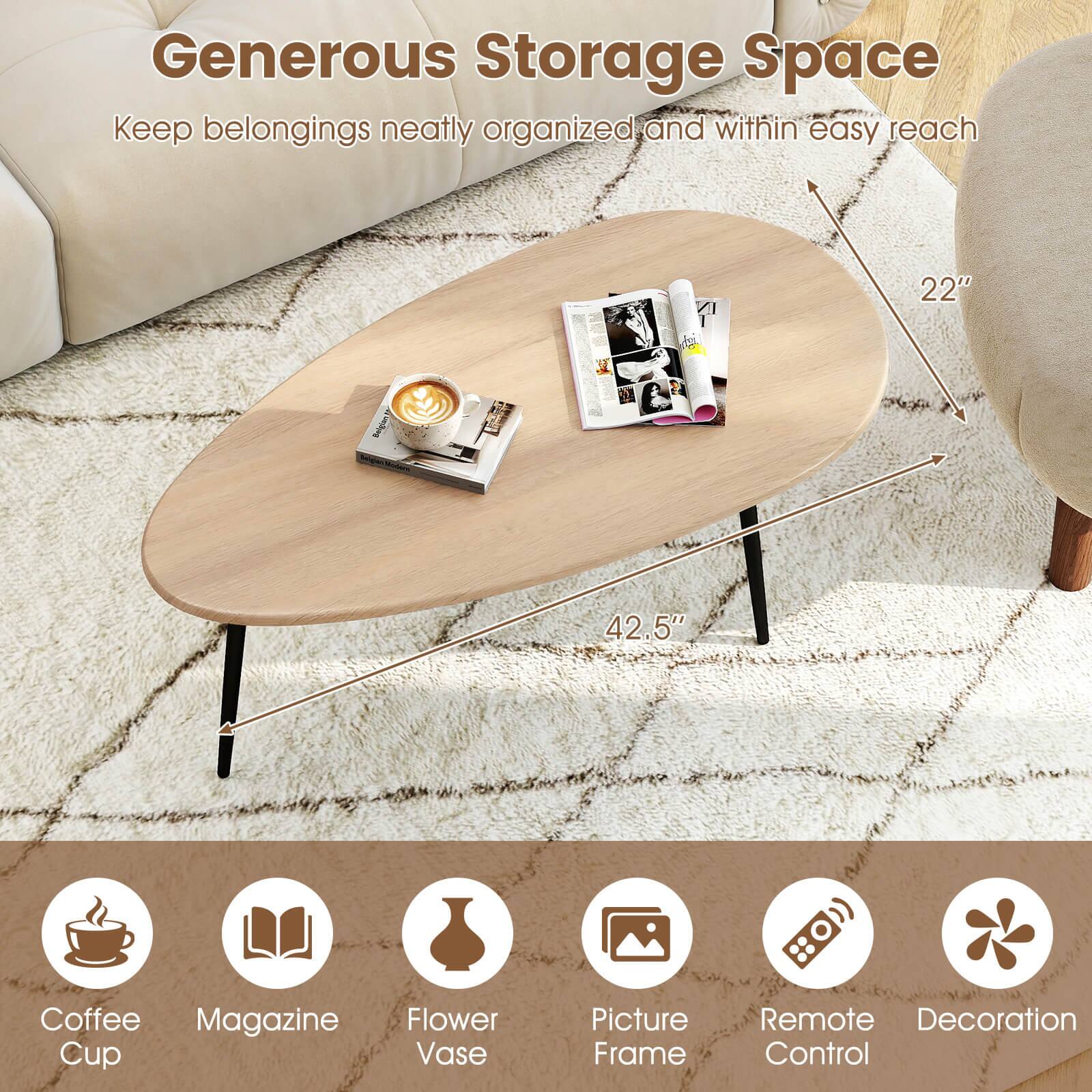Generous Storage Space  
Keep belongings neatly organized and within easy reach  

22"  
42.5"  

Coffee Cup  
Magazine  
Flower Vase  
Picture Frame  
Remote Control  
Decoration