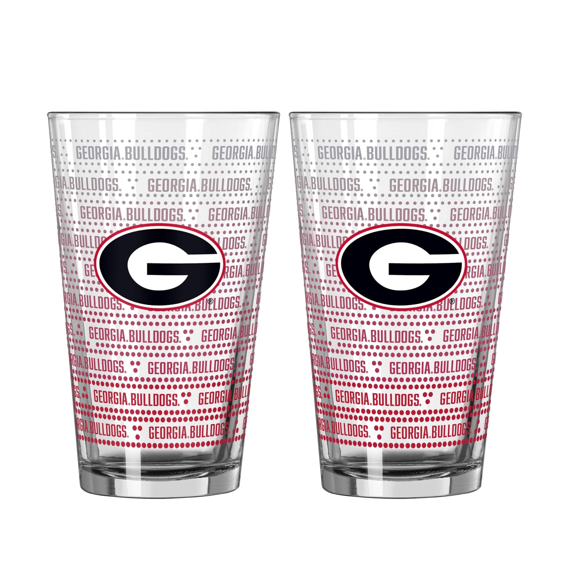 Logo Brands Georgia Bulldogs Two-Pack Chant Fade 16oz. Pint Glass Set