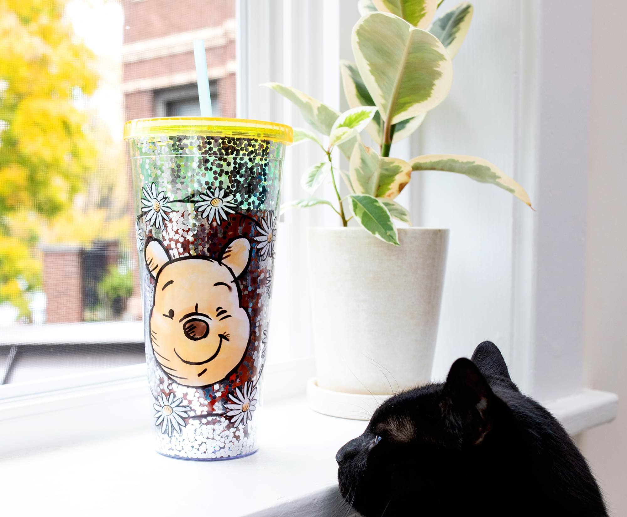 Alt View 4. Disney - Disney Winnie the Pooh Confetti Carnival Cup With Lid and Straw | Hold 32 Ounces - Yellow.