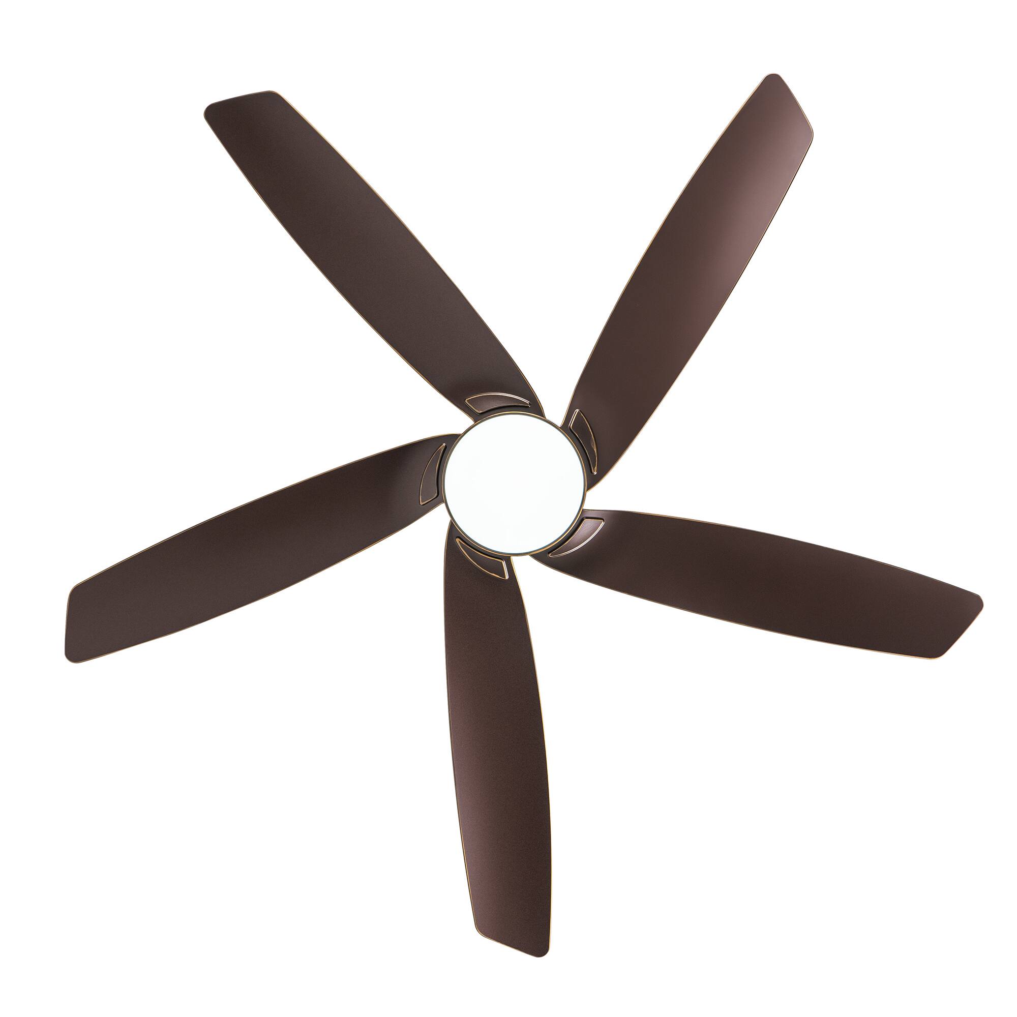 Alt View 8. Breezary - 54-Inch Indoor Ceiling Fan with 3-Color Light, 5 ABS Blades, 6-Speed DC Motor, Remote & Timer, Memory, 6"/12" Downrods - Oil-Rubbed-Bronze.
