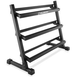 Philosophy Gym - Commercial Dumbbell Rack - Heavy-Duty - Black