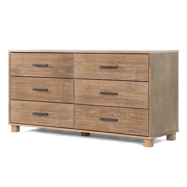 Front. Hivvago - Hivvago Modern Farmhouse Solid Wood 6 Drawer Double Dresser - Rustic Pine.