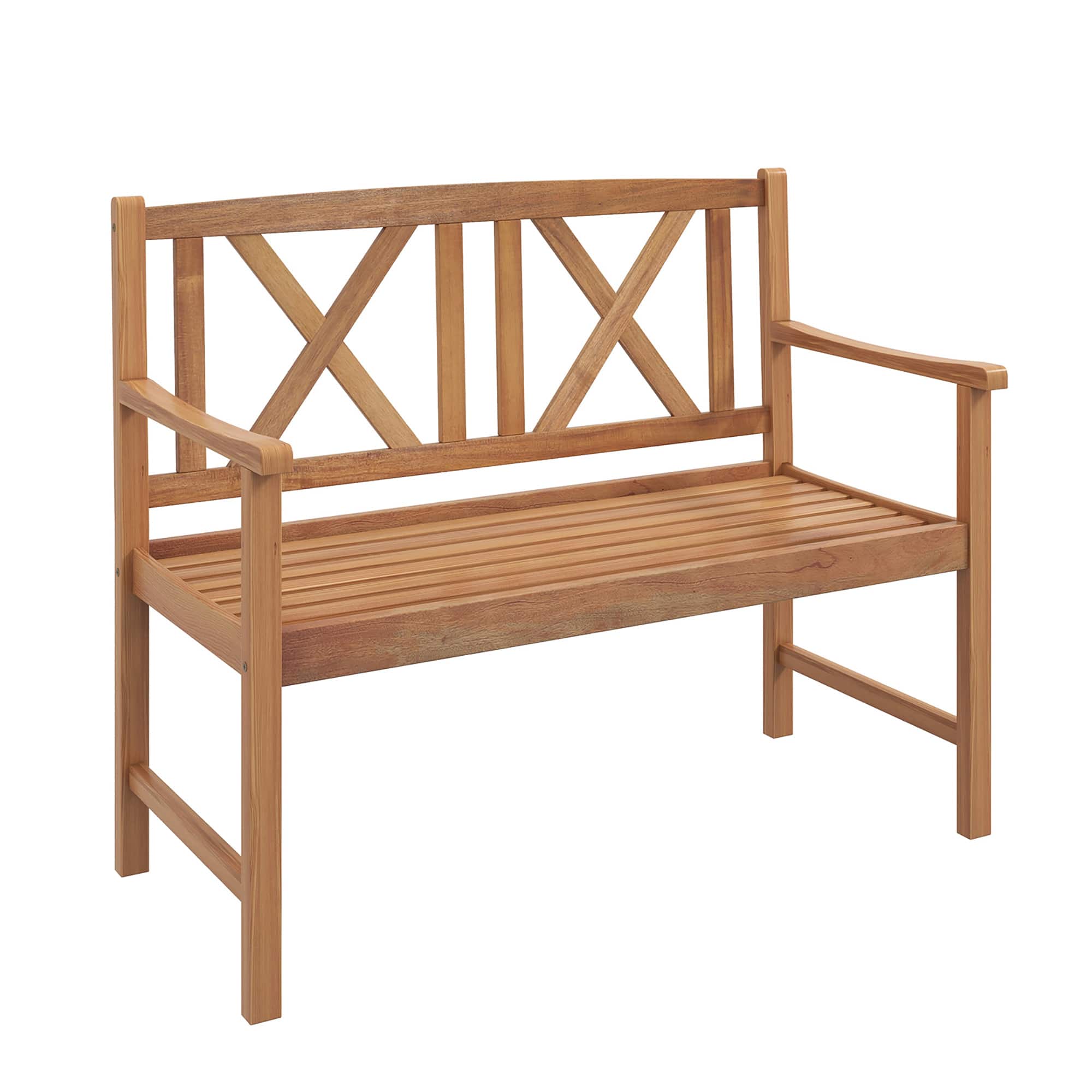 Costway - 2-Person Bench Patio Acacia Wood Outdoor Loveseat Chair Garden - Brown price history on PriceWatchPro
