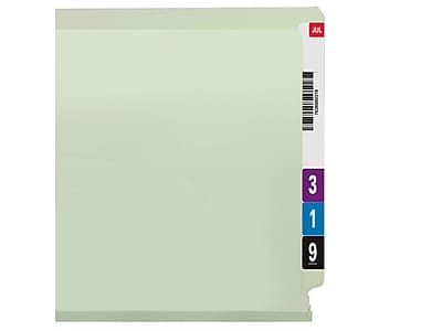 Alt View 5. Smead - 60% Recycled End Tab Classification Folders, Legal Size, Gray/Green, 25/Box  - Green.