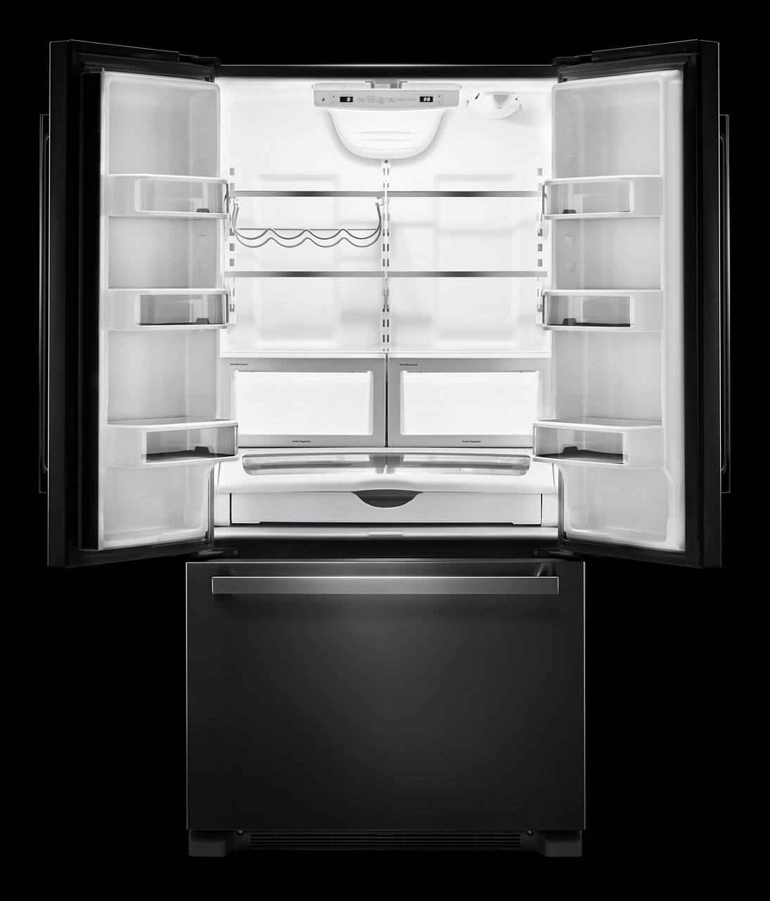 Alt View 4. JennAir - 22 Cu. Ft. French Door Counter-Depth Refrigerator with TriSensor Electronic Climate Control - Stainless Steel.