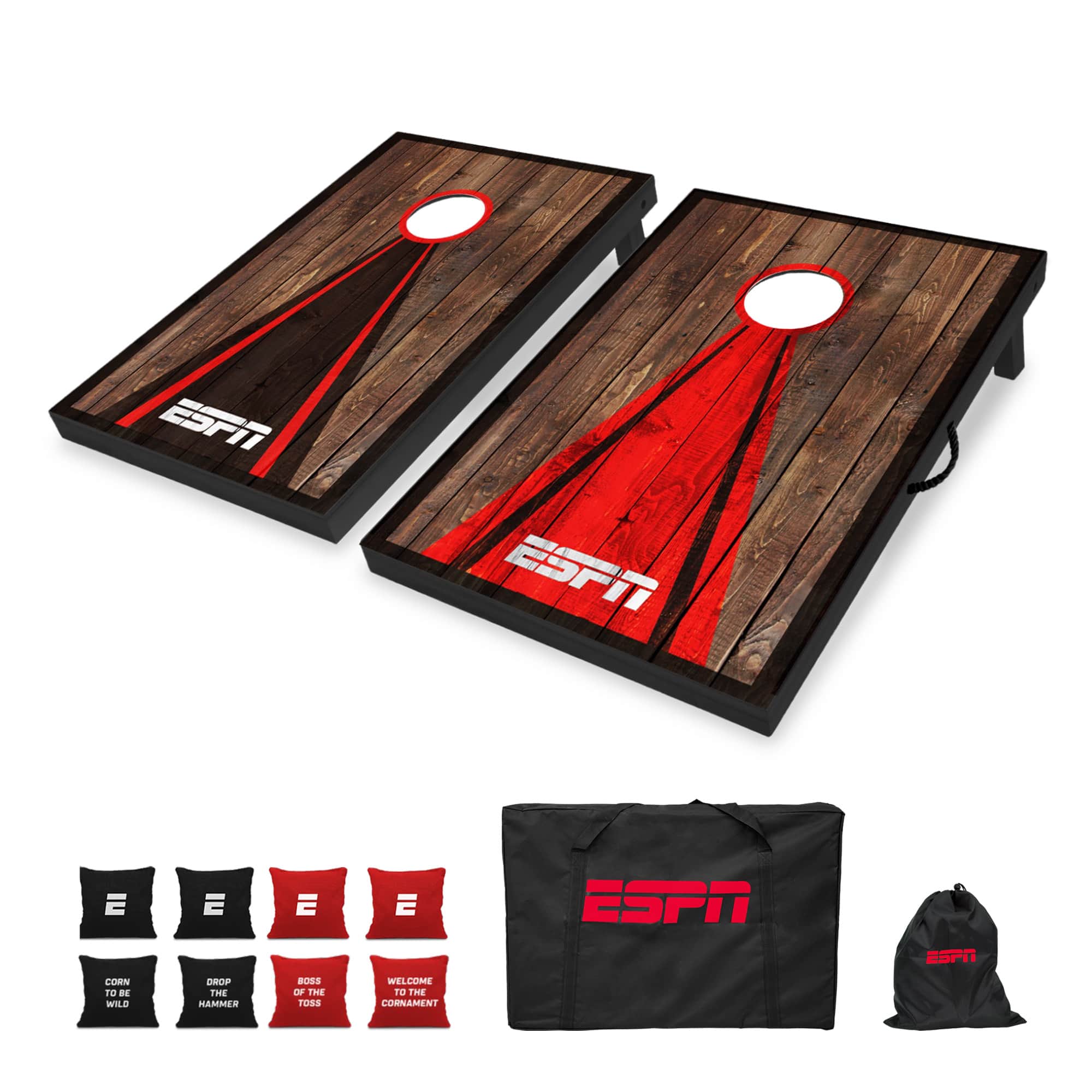 ESPN - Cornhole Board Set, 2’x3’ Cornhole Boards Includes Cornhole Bags and Travel Case (ES-CH225)