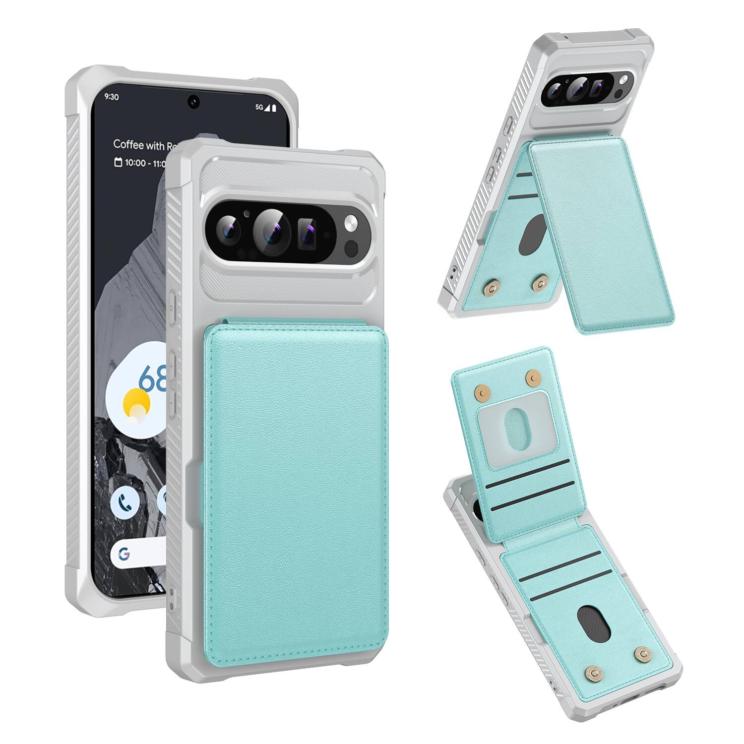Dteck Shockproof Wallet Phone Case for Google Pixel 10 Pro, PU Leather ...