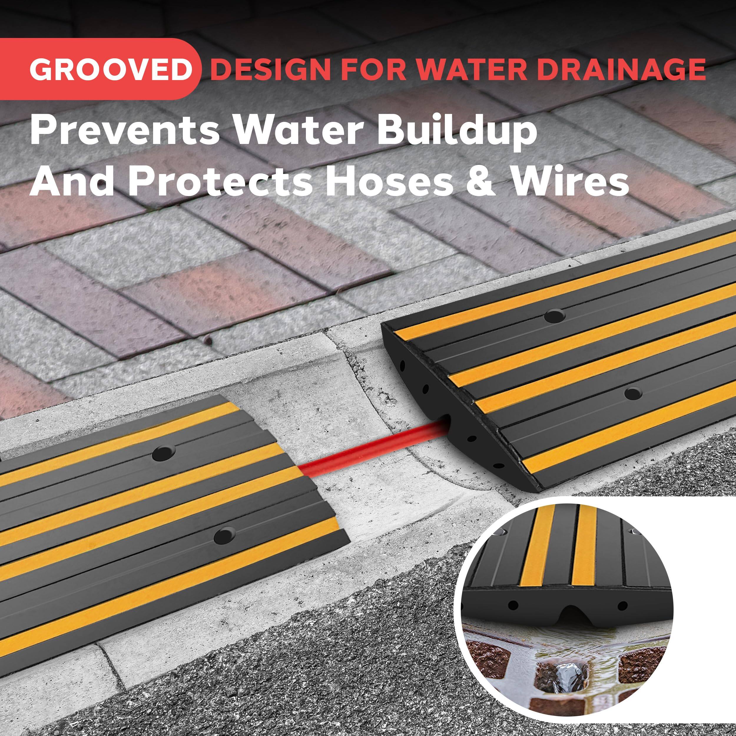 GROOVED DESIGN FOR WATER DRAINAGE  
Prevents Water Buildup And Protects Hoses & Wires
