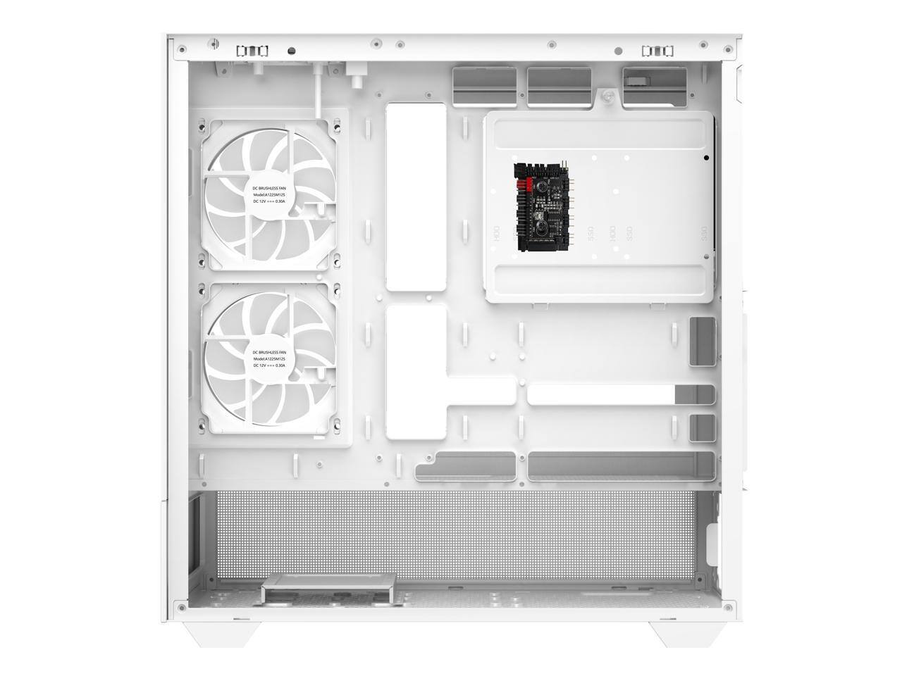 Alt View 10. DIYPC - DIYPC ARGB-N5-W White USB3.0/Type C Mid Tower Case w/ Tempered Glass & ARGB Fans - White.