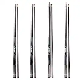GSE Games & Sports Expert - Set of 4 Slick Grey Fiberglass Graphite Composite Billiard Pool Cue Stick - 18/19/20/21oz Each - Gray