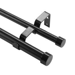 VEVOR - 1 Inch Double Curtain Rods 36 to 72 Inches(3-6ft), Drapery Rods for Windows 24 to 68 Inches, Telescoping Dual Curtain - Black
