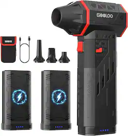 GOOLOO - F5 Electric Air Duster, 180,000RPM, Dual Removable Batteries, 3-Gear for Car/PC/Keyboard/Snow Cleaning