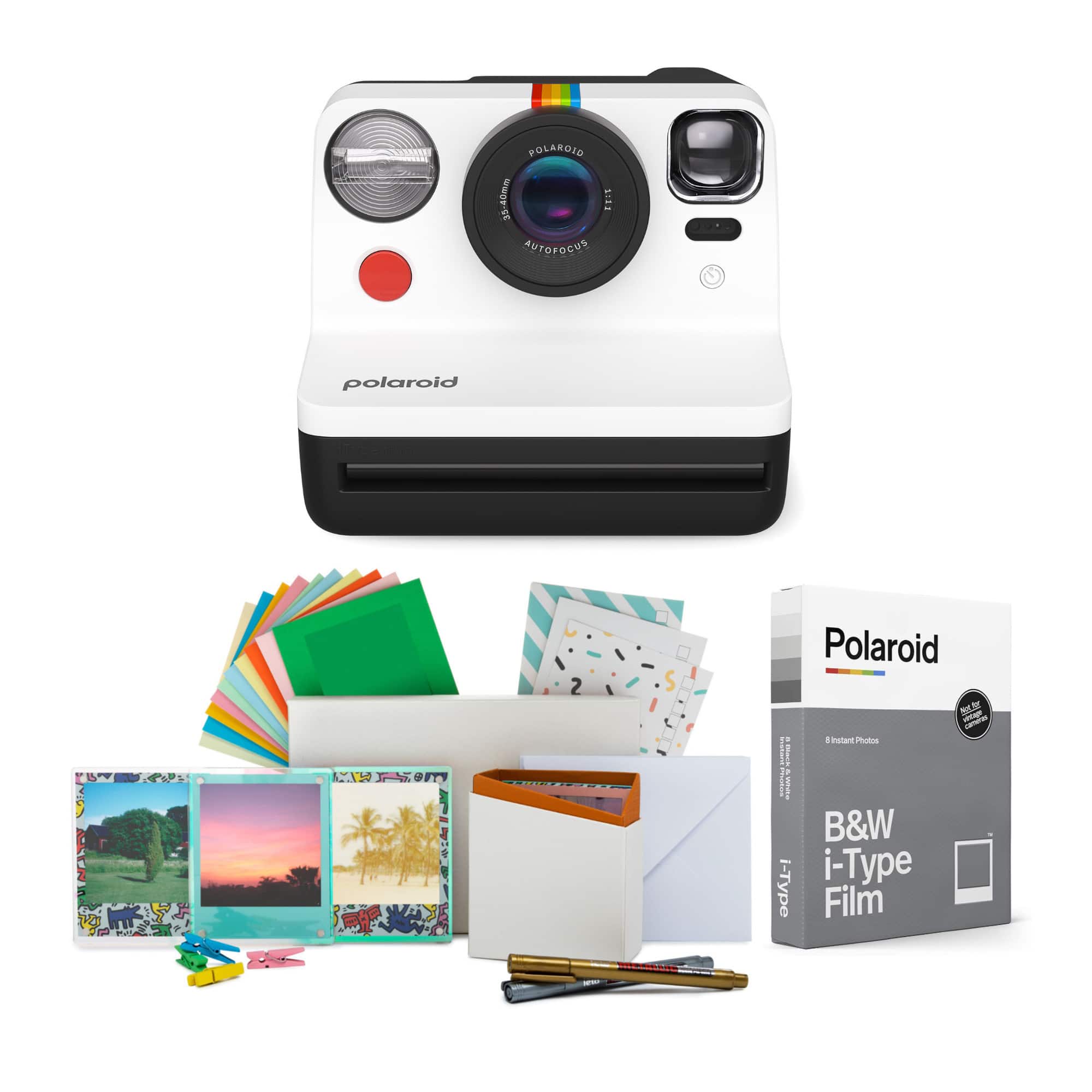 Polaroid Originals - Polaroid NOW Instant Camera Generation 2 (Black & White) w/Film Kit & B&W Film - Black/White