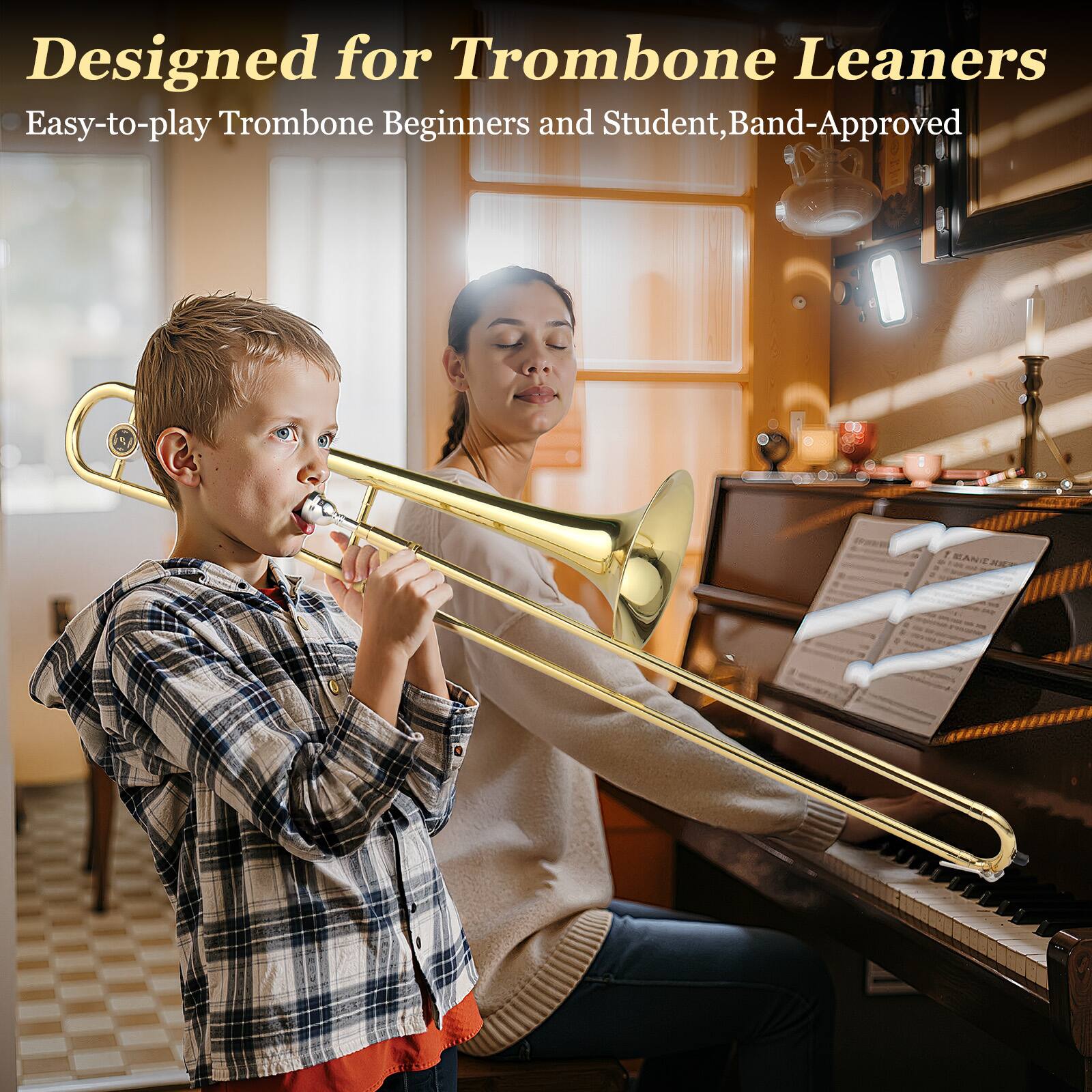 Designed for Trombone Learners  
Easy-to-play Trombone Beginners and Student, Band-Approved