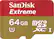 Front. SanDisk - Extreme 64GB microSDXC Class 10 UHS-1 Memory Card - Red/Gold.
