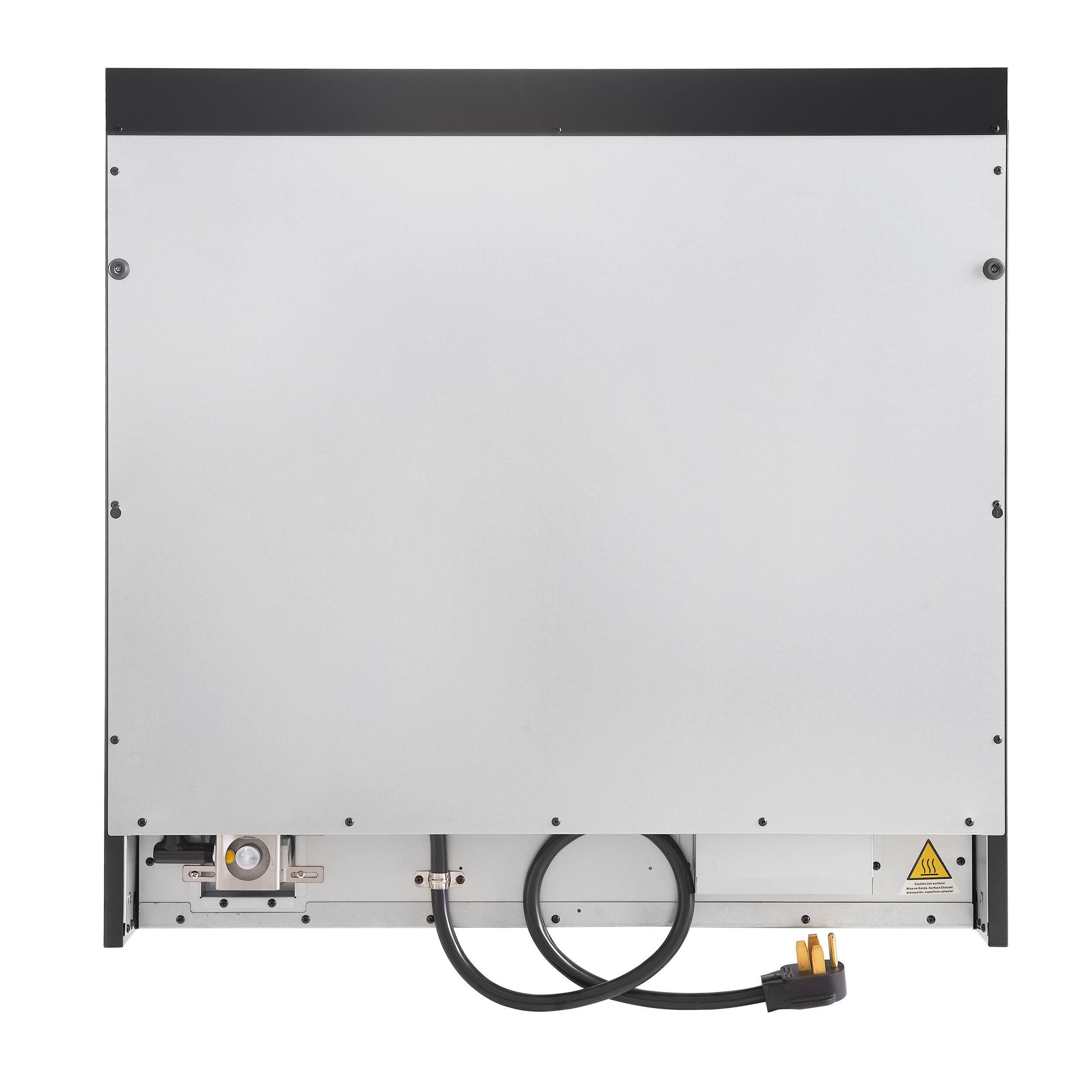 Back. Forno Appliances - Antico 4.5 Cu. Ft. Freestanding Dual Fuel Convection Range with Antique Brass Accents - Black.