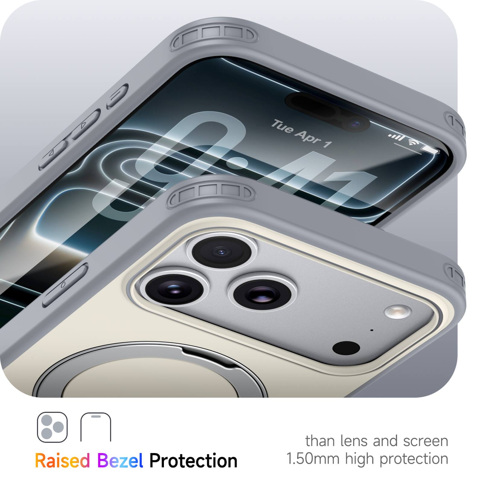 Raised Bezel Protection than lens and screen 1.50mm high protection