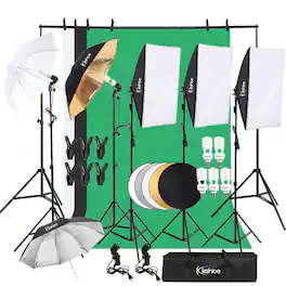 Winado - 30pcs Photo Studio Photography Lighting Kit Umbrella Softbox Backdrop Stand Set