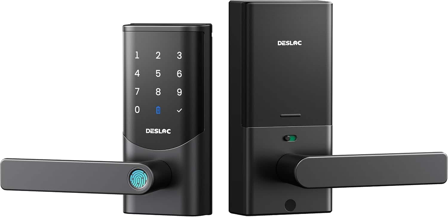 DESLOC - K221 Fingerprint Smart Lever Lock, Built-in WiFi, 15000mAh Rechargeable Battery,  Auto Lock, Black price history on PriceWatchPro