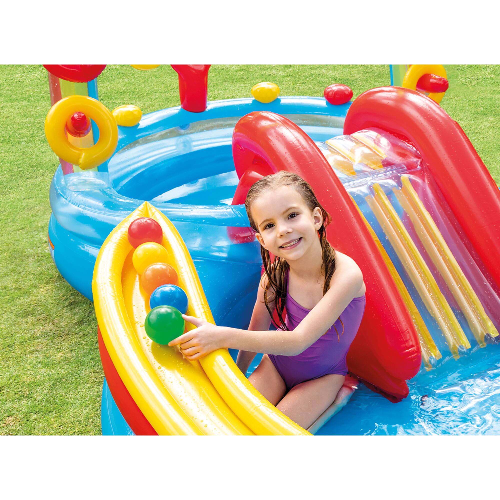 Alt View 7. Intex - Intex 8ft x 6.25ft x 43in Dinosaur Play Pool & Inflatable Rainbow Play Pool.