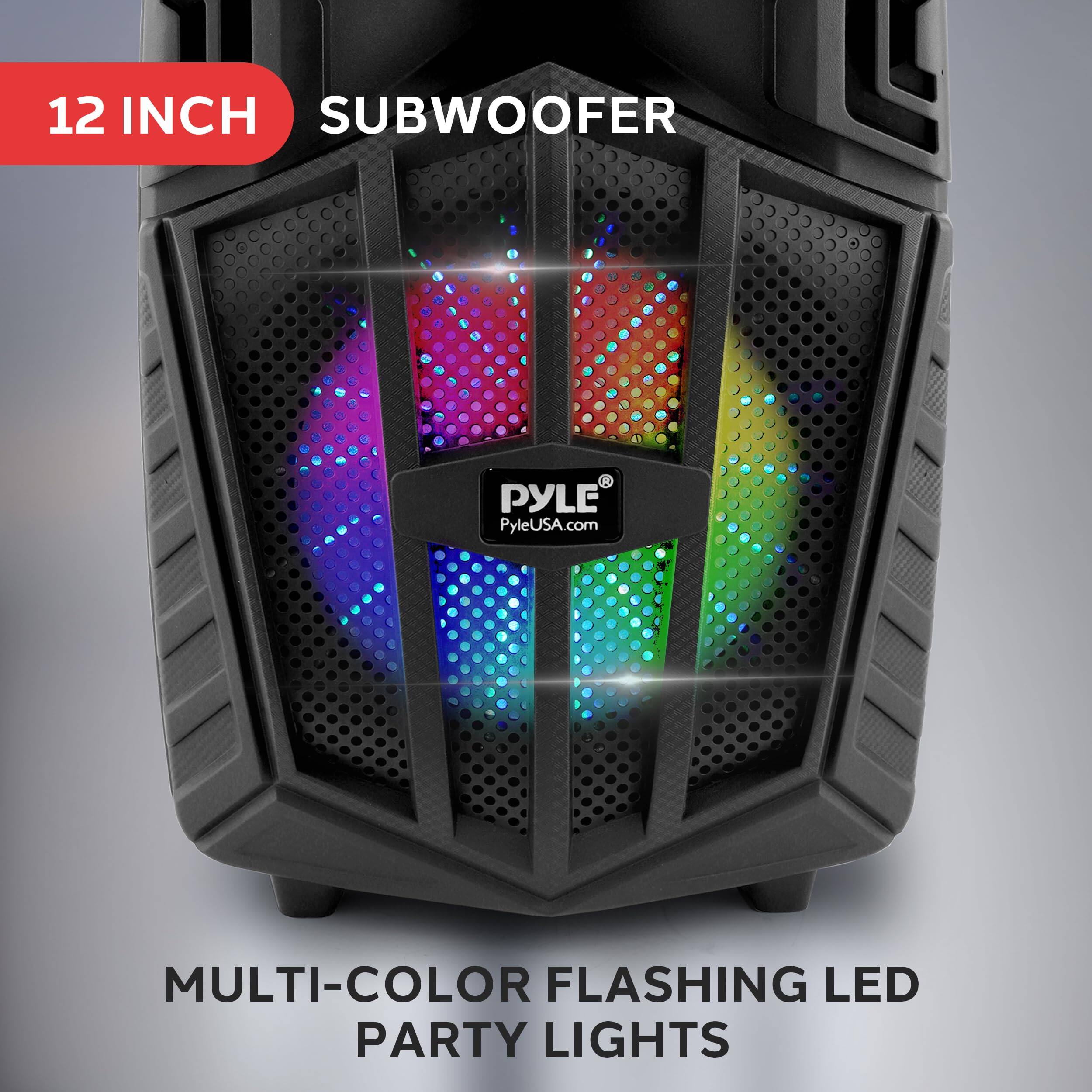 12 INCH SUBWOOFER  
PYLE  
PyleUSA.com  
MULTI-COLOR FLASHING LED PARTY LIGHTS