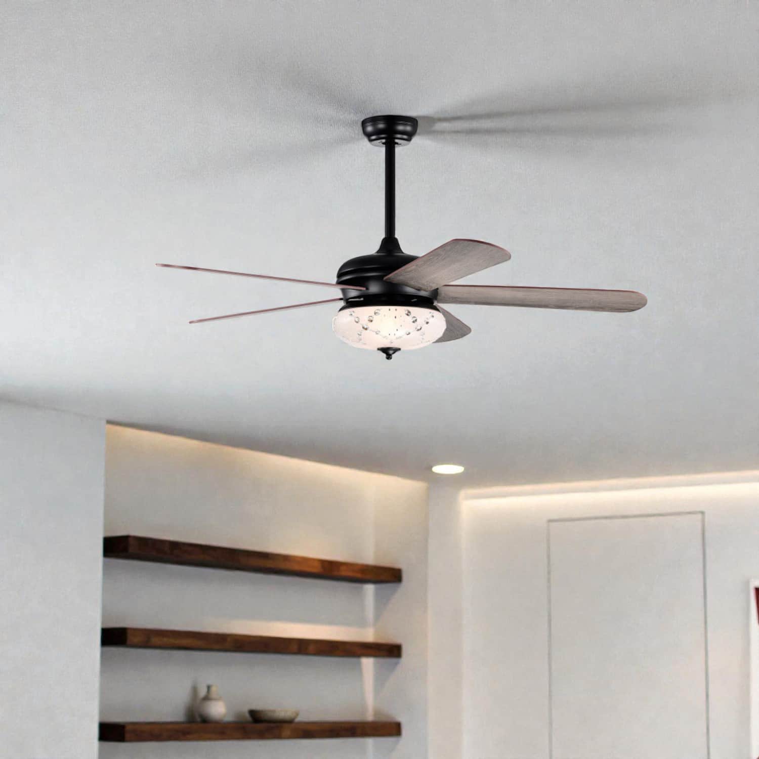 BreeBe - 52-Inch Remote-Operated Ceiling Fan for Easy Control - Oak