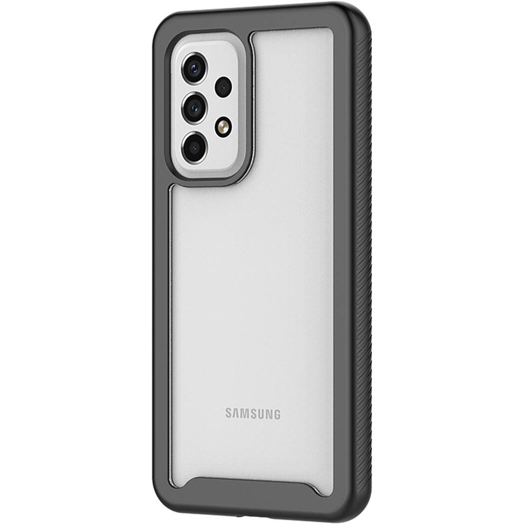 Left. SaharaCase - GRIP Series Case for Samsung Galaxy A53 5G - Black/Clear.