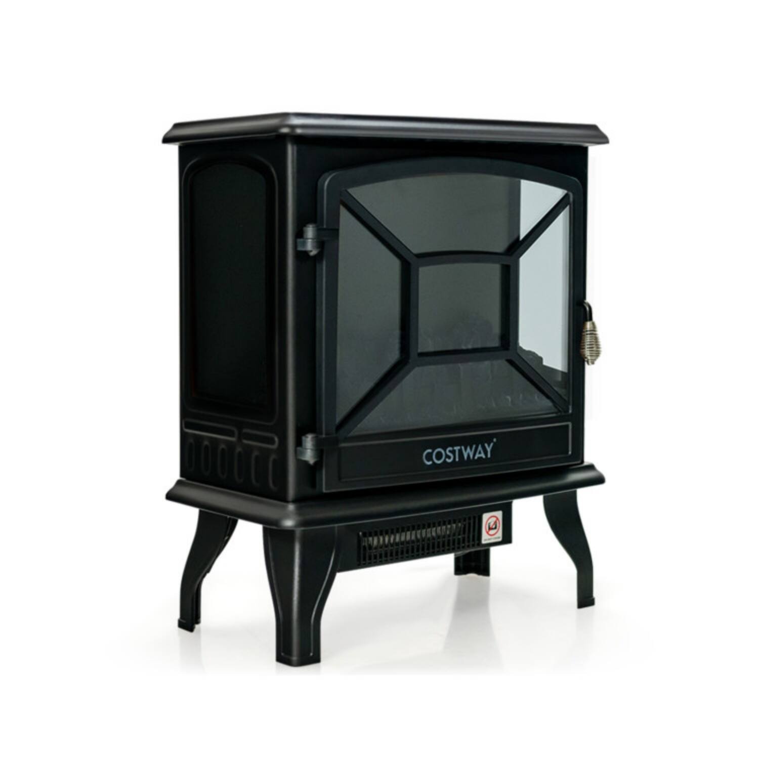 Alt View 5. LUCKY ONE - 19.7 Inch Freestanding Electric Fireplace with 3-Sided Panoramic Flame - Black.