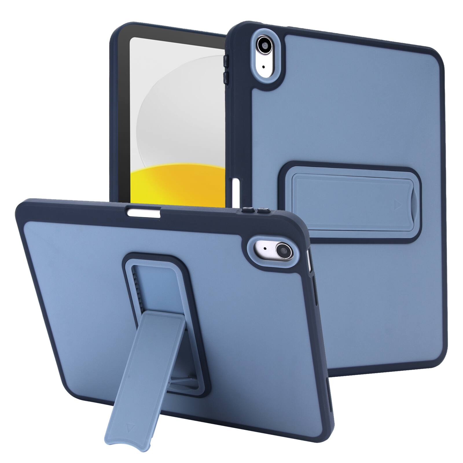 Front. Dteck - Case for Apple iPad mini (A17 Pro) 2024 with Kickstand Stylus Slot, Shockproof TPU Protective Cover, Precise Cutouts - Darkblue.