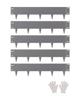 VEVOR - Steel Landscape Edging, 5 Packs 39 x 5 in Rust-Resistant Metal Landscape Edging, Bendable Garden Edging Border - Dark Gray