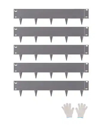 Front. VEVOR - Steel Landscape Edging, 5 Packs 39 x 5 in Rust-Resistant Metal Landscape Edging, Bendable Garden Edging Border - Dark Grey.