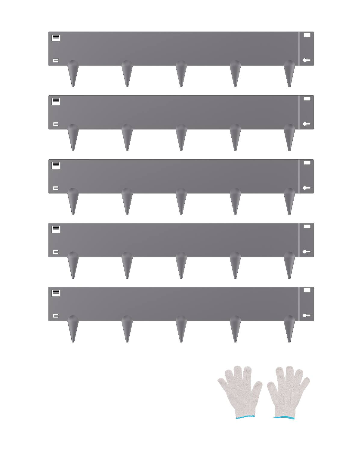 Front. VEVOR - Steel Landscape Edging, 5 Packs 39 x 5 in Rust-Resistant Metal Landscape Edging, Bendable Garden Edging Border - Dark Grey.