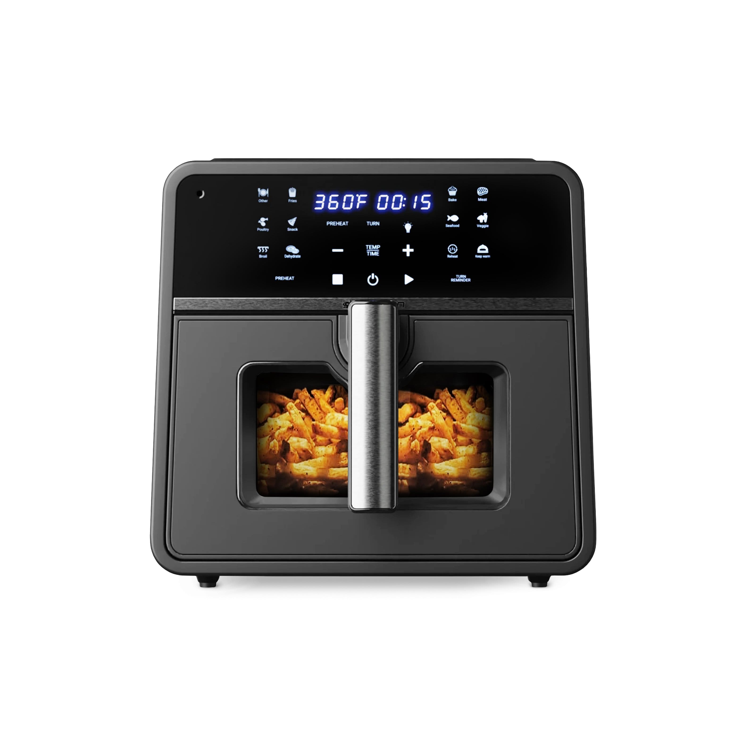 Emerson - SmartVoice 10QT 6-in-1 Air Fryer, 1000+ Voice Commands, No APP, No WIFI, Air Fry, Bake, Reheat, Dehydrate" - Black