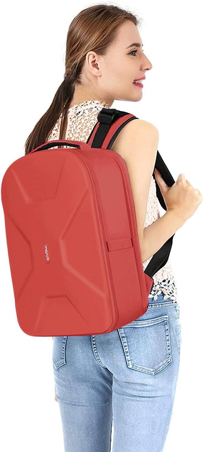 Alt View 2. mosiso - Camera Backpack 15-16 inch Waterproof Hardshell Camera Bag with Tripod Holder&Laptop Compartment - Red.