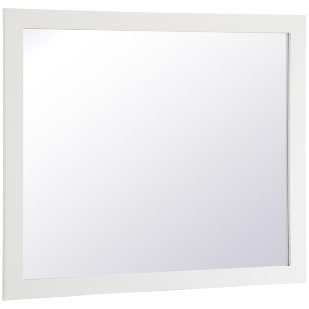 Left. Elegant Decor - Aqua rectangle vanity mirror 42 inch in White - White.