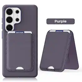 Dteck - 2-in-1 Magnetic Case for Samsung Galaxy S26 Ultra with Detachable Stand Wallet, Slim Shockproof Fabric Texture Cover - Purple