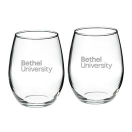 Jardine - Bethel Wildcats 21oz. 2-Piece Stemless Wine Glass Set - Multicolor