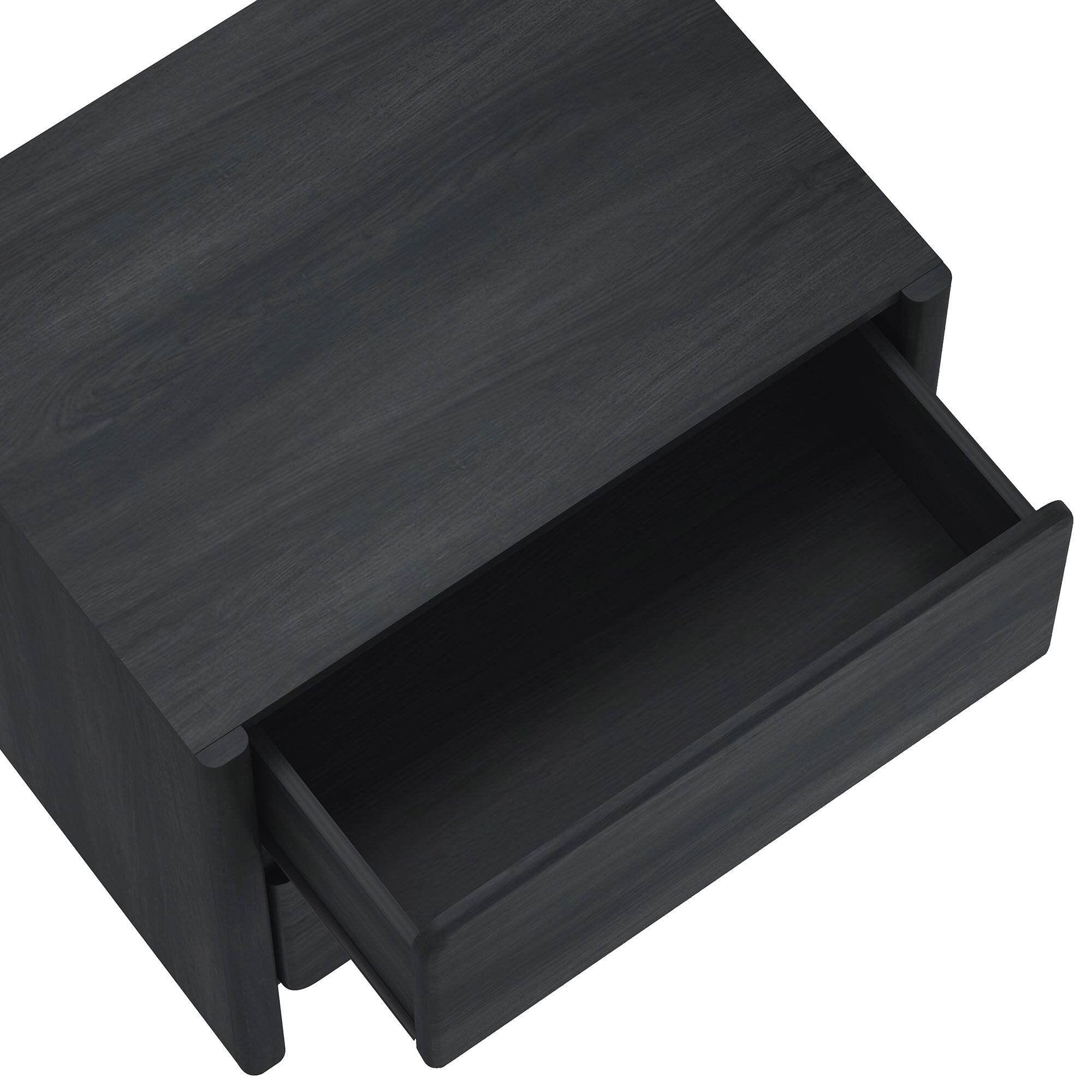 Alt View 1. Manhattan Comfort - Linda Modern 24" Nightstand - Charcoal Gray.